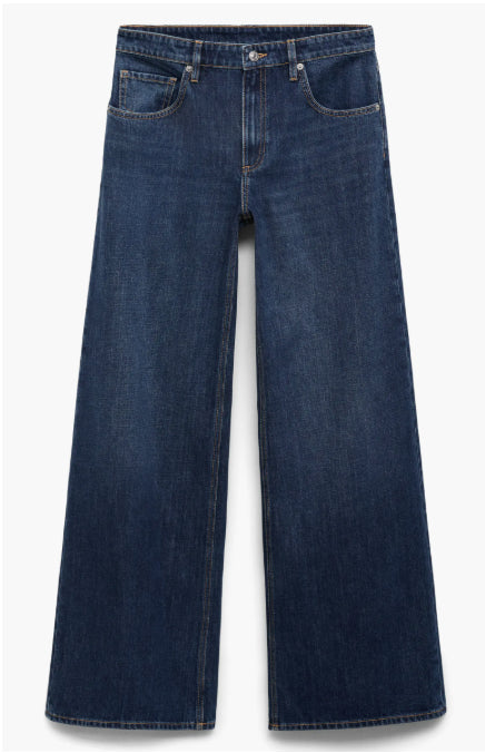 MANGO MID WAIST LOOSE FIT JEANS FOR WOMEN | BLUE