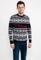 PRODUKT LEO CHRISTMAS KNIT SWEATER BLAZER, NAVY