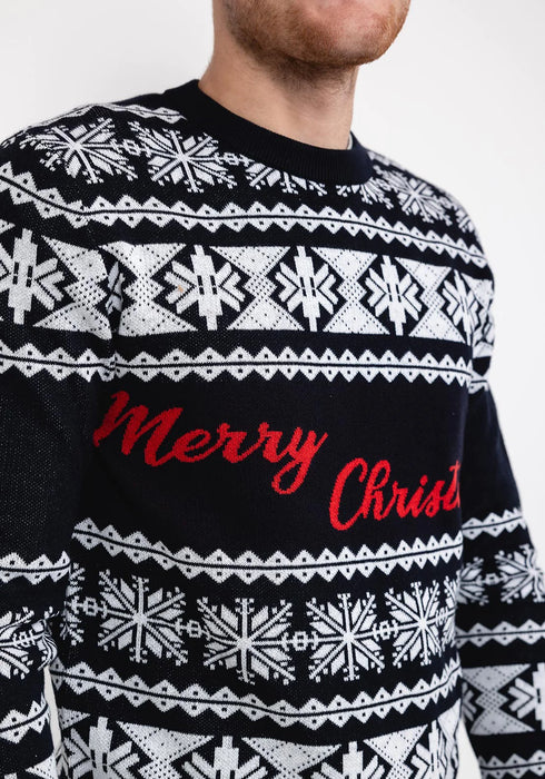 PRODUKT LEO CHRISTMAS KNIT SWEATER BLAZER, NAVY