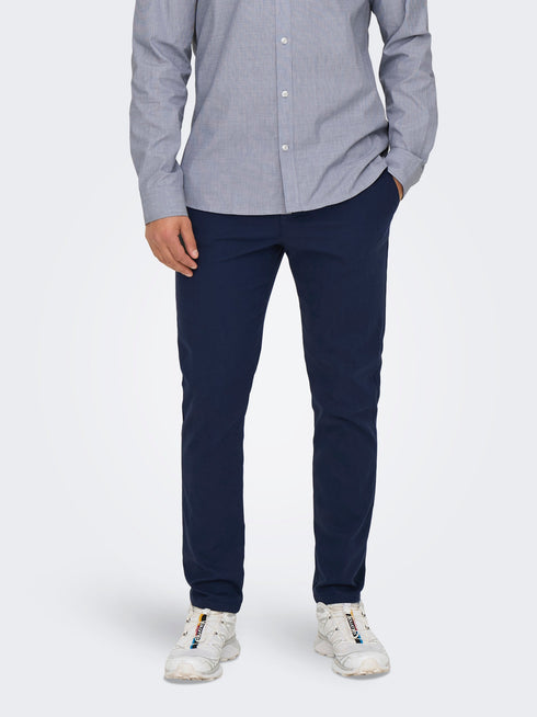 ONLY & SONS ONSMARK SLIM FIT TROUSER | BLUE / DARK NAVY