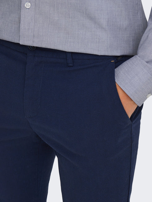 ONLY & SONS ONSMARK SLIM FIT TROUSER | BLUE / DARK NAVY
