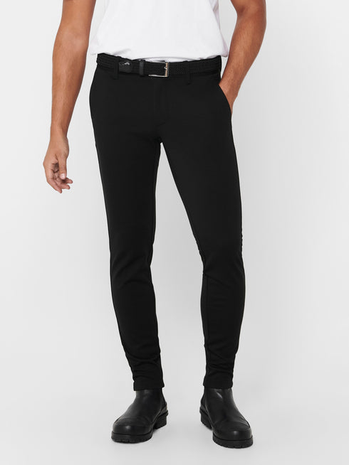 ONLY & SONS ONSMARK SLIM FIT CHINO TROUSER | BLACK