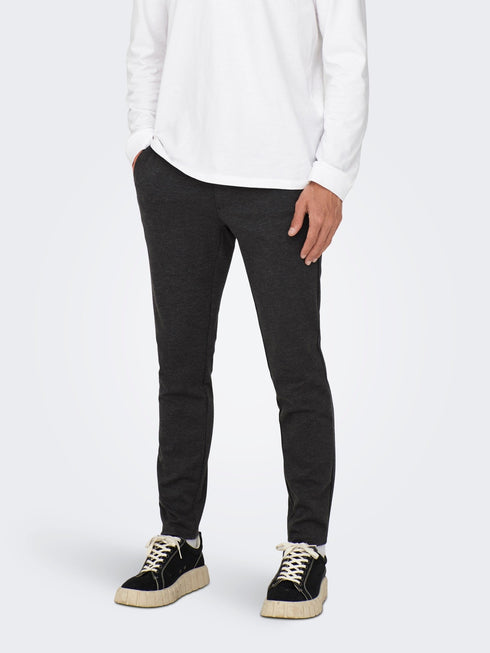 ONLY & SONS SLIM TAPERED FIT PANT | DARK GREY / GREY