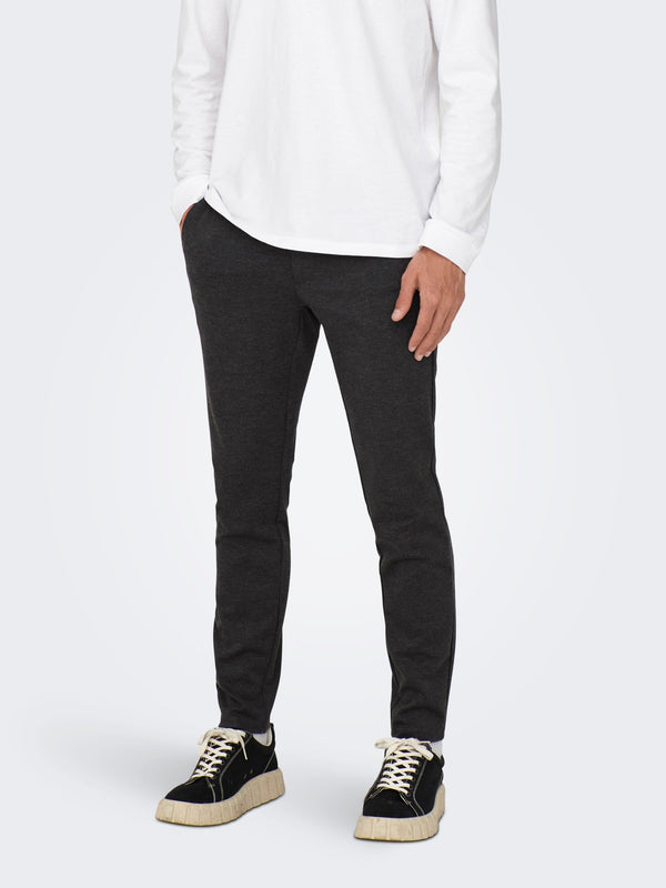 ONLY & SONS SLIM TAPERED FIT PANT | DARK GREY / GREY