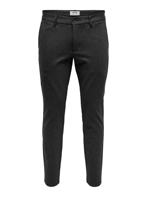 ONLY & SONS SLIM TAPERED FIT PANT | DARK GREY / GREY