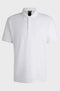 HUGO BOSS white polo shirt with logo, stretch cotton, premium fit.