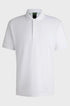 HUGO BOSS white polo shirt with logo, stretch cotton, premium fit.