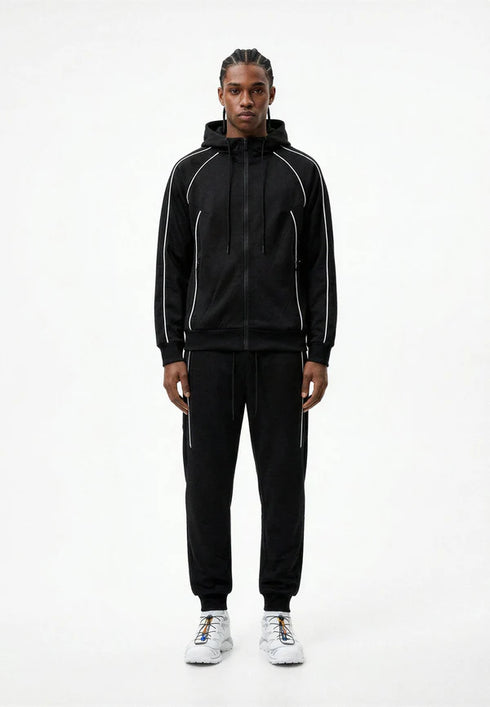 PULL & BEAR STRAIGHT TRACKPANT TROUSERS | BLACK