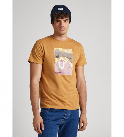 PEPE JEANS- KENELM SLIM FIT COTTON T-SHIRT | DARK YELLOW