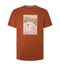 PEPE JEANS LONDON COTTON T-SHIRT WITH PRINTED LOGO | DARK BROWN