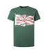 PEPE JEANS-COTTON T-SHIRT WITH PRINTED LOGO | CASTING GREEN