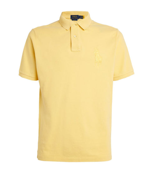 RALPH LAUREN - CLASSIC SLIM FIT BIG PONY MESH POLO SHIRT | YELLOW