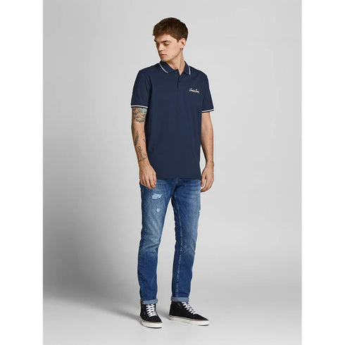 Jack & Jones Tons Navy Polo Shirt – Short Sleeve & Stylish