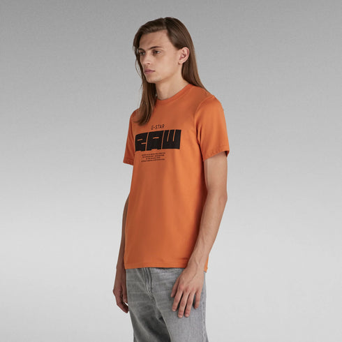 G-STAR RAW T-SHIRT SLIM FIT CREW NECK-ORANGE