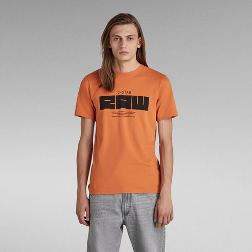 G-STAR RAW T-SHIRT SLIM FIT CREW NECK-ORANGE