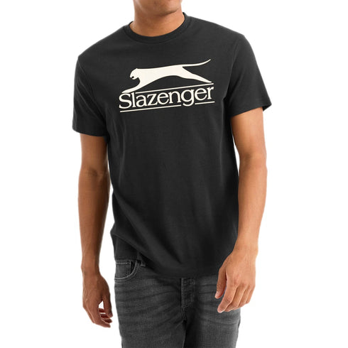 SLAZENGER LOGO PLAIN T-SHIRT | BLACK