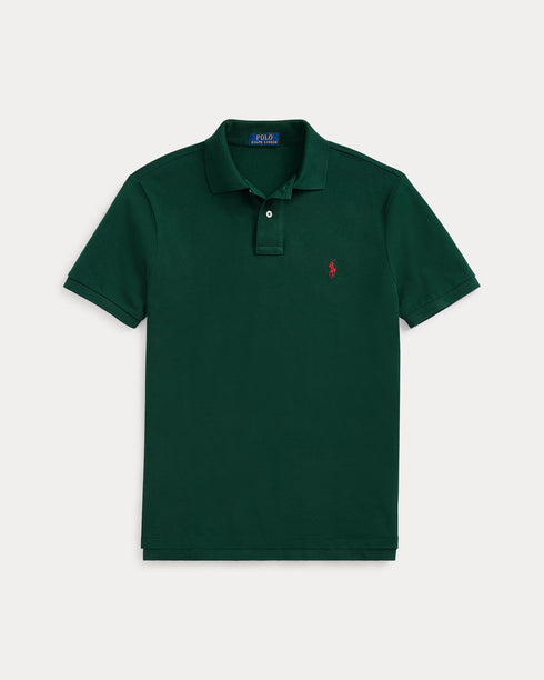 POLO RALPH LAUREN THE ICONIC CUSTOM SLIM FIT MESH POLO | COLLEGE GREEN
