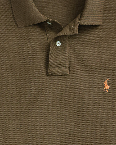 POLO RALPH LAUREN THE ICONIC CUSTOM SLIM FIT MESH POLO | CANOPY OLIVE