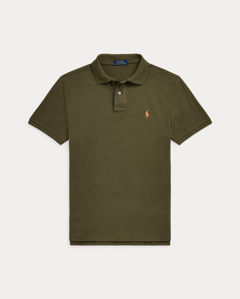 POLO RALPH LAUREN THE ICONIC CUSTOM SLIM FIT MESH POLO | CANOPY OLIVE