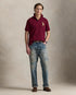 RALPH LAUREN - CUSTOM SLIM FIT LEATHER - PONY POLO SHIRT | MAROON