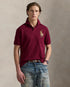 RALPH LAUREN - CUSTOM SLIM FIT LEATHER - PONY POLO SHIRT | MAROON