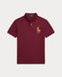 RALPH LAUREN - CUSTOM SLIM FIT LEATHER - PONY POLO SHIRT | MAROON