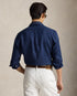 POLO RALPH LAUREN SLIM FIT LINEN SHIRT | NAVY BLUE