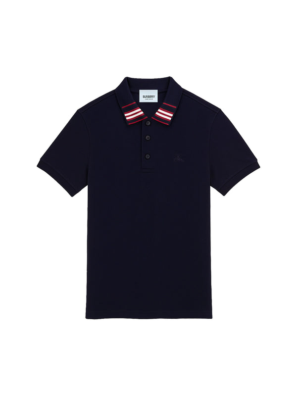BURBERRY CLASSIC COTTON SILK POLO SHIRT | NAVY