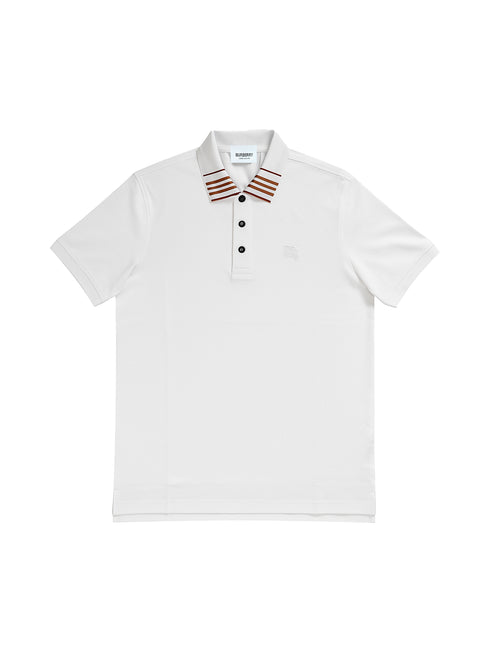 BURBERRY CLASSIC COTTON SILK POLO SHIRT | WHITE