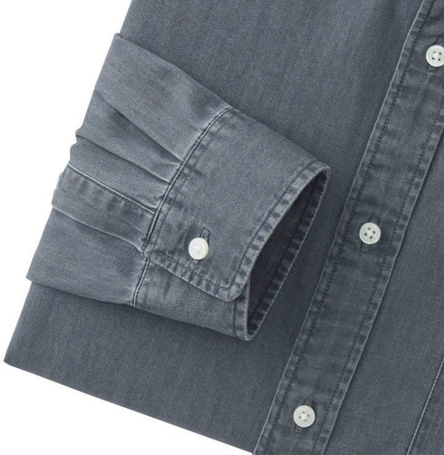 UNIQLO-INDIGO DENIM-PREMIUM-FULL SLEEVE-CASUAL SHIRT | GREY