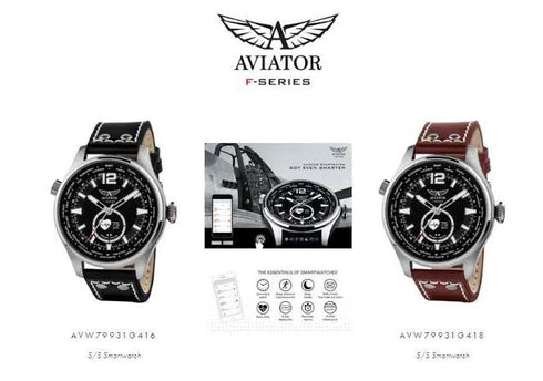 Aviator F Series Mark 2 Smart Watch with leather strap and water resistance