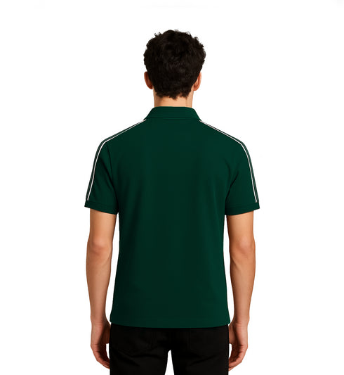 PRADA PIQUE MEN'S PLAIN TRIANGLE LOGO POLO | GREEN