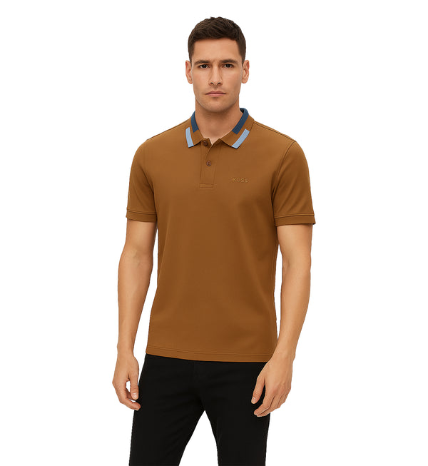 HUGO BOSS PHILLIPSON REGULAR FIT POLO SHIRT | BROWN