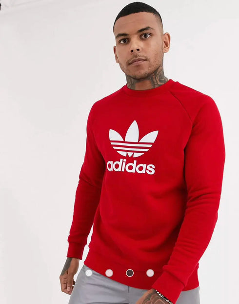 Adidas Trefoil Sweatshirt for Men – Red, cozy and stylish fit.
