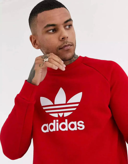Adidas Trefoil Sweatshirt for Men – Red, cozy and stylish fit.