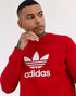 Adidas Trefoil Sweatshirt for Men – Red, cozy and stylish fit.