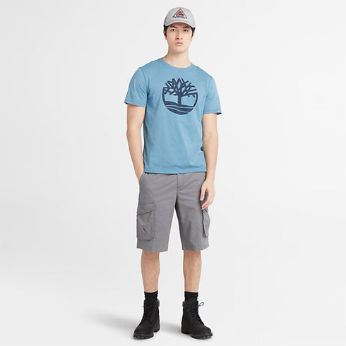TIMBERLAND STACK LOGO T-SHIRT | REGULAR FIT | GREENISH BLUE