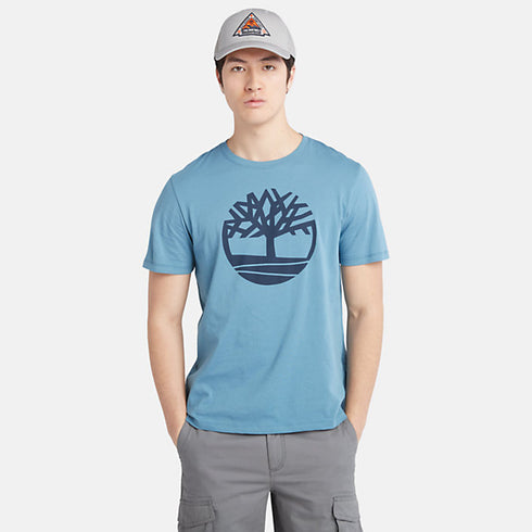 TIMBERLAND STACK LOGO T-SHIRT | REGULAR FIT | GREENISH BLUE