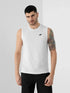 4.F. SANDO Men’s Regular Plain Tank Top - White, perfect for gym wear.