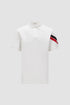 MONCLER TRICOLOR - TRIMMED COTTON PIQUET POLO SHIRT | WHITE