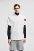 MONCLER TRICOLOR - TRIMMED COTTON PIQUET POLO SHIRT | WHITE