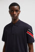 MONCLER Tricolor Polo Shirt - Navy, premium cotton men's polo shirt