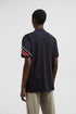 MONCLER Tricolor Polo Shirt - Navy, premium cotton men's polo shirt