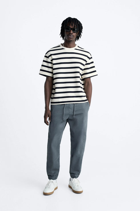 ZARA duck blue jogger waist trousers for men & women