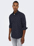 O.N.L.Y & S.O.N.S-SLIM FIT SHIRT-MEN | CHARCOAL BLACK