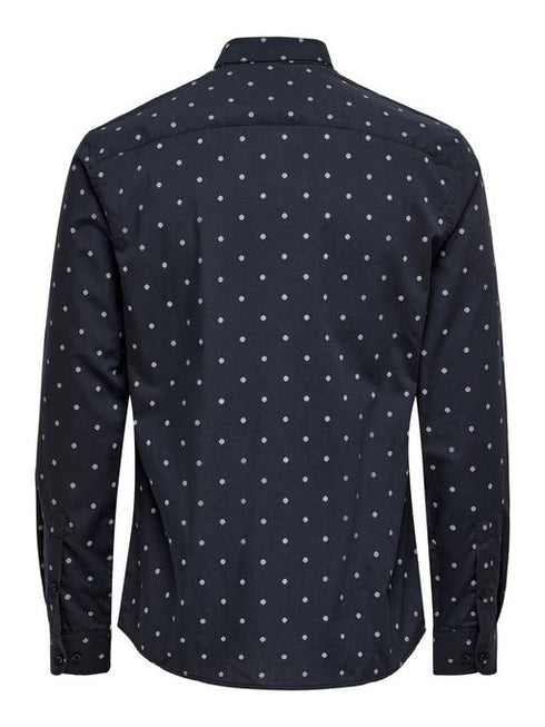 O.N.L.Y & S.O.N.S-SLIM FIT SHIRT-MEN | CHARCOAL BLACK