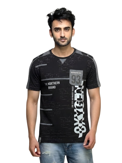 OXYGEN ACTIVE WEAR PREMIUM PRINTED T-SHIRT | BLACK
