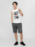 White Tank Top for Men with Print - 4F Sando