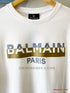 Balmain Paris white men's t shirt with a classic round neck.
