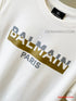 Balmain Paris white men's t shirt with a classic round neck.